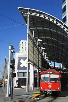 Broadway trolley station, San Diego, California, United States of America, North America