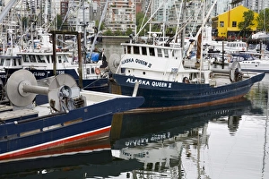 Granville Island Prints: Brokers Bay Marina, Granville Island, Vancouver, British Columbia