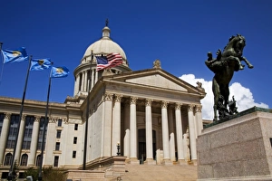 State Capitol Prints: Bronco statue and State Capitol Building
