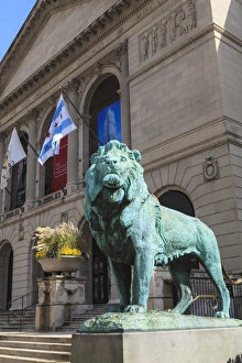 One Object Prints: One of two bronze lion statues outside the Art Institute of Chicago