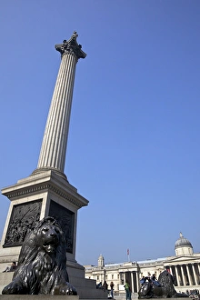 Trafalgar Square Prints: Bronze lion statues by Sir Edwin Landseer