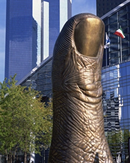 La Defense Prints: Bronze Thumb sculpture, La Defense, Paris, France, Europe