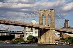 Brooklyn Bridge and Brooklyn Heights skyline viewed