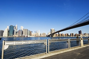 Brooklyn Prints: Brooklyn Bridge and Manhattan from Fulton Ferry Landing