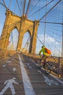 East River Prints: Brooklyn Bridge, Manhattan, New York, United States of America, North America