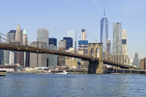 East River Prints: Brooklyn Bridge and Manhattan skyline, New York City, United States of America, North