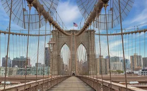 Walkways Prints: Brooklyn Bridge, New York City, spanning the East River between Manhattan and Brooklyn