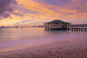 Barbados Prints: Brownes Beach sunset, St. Michael, Barbados, West Indies, Caribbean, Central America