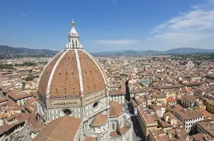 Florence Prints: Brunelleschis Dome on the Duomo frames the old medieval city of Florence, UNESCO