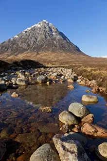 Highlands Prints: Buachaille Etive Mor and reflection in the River Coupall at the head of Glen Etive