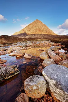 Highlands Prints: Buachaille Etive Mor and River Coupall, Glen Coe (Glencoe), Highland region