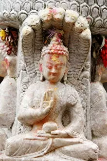 Images Dated 21st July 2007: Buddha bestowing blessing, Kirtipur, Nepal, Asia