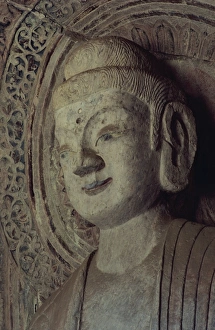 Buddha, Cave N. 3, one of the earliest at Longmen, completed between 641 and 650 AD