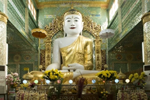 Sagaing Prints: Buddha inside a temple on Sagaing hill, Sagaing, Myanmar (Burma), Southeast Asia