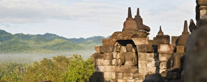 Traditionally Indonesian Prints: Buddha panorama, Borobudur Temple