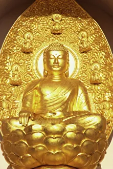 Buddha Prints: Buddha in the Peace Pagoda, Battersea Park, London, England, United Kingdom, Europe