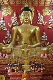 Religious Offering Prints: Buddha shrine, Wat Phra That Lampang Luang Buddhist temple