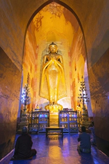 Bagan Prints: Buddha statue, Ananda temple, Bagan (Pagan), Myanmar (Burma), Asia