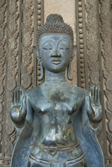 Buddha statue, Haw Phra Kaew (Ho Phra Keo), Vientiane, Laos, Indochina, Southeast Asia, Asia