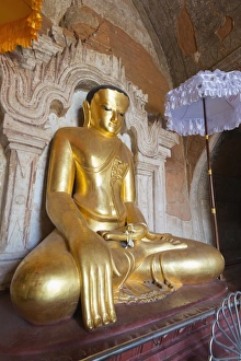 Bagan Prints: Buddha statue, Htilominlo Pahto temple, Bagan (Pagan), Myanmar (Burma), Asia