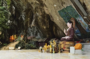 Religious Offering Prints: Buddha statue, Tiger Cave Temple (Wat Tham Suea)