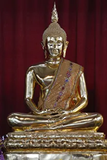 Seine Et Marne Prints: Buddha statue, Wat Velouvanaram, Bussy Saint Georges, Seine et Marne, France, Europe