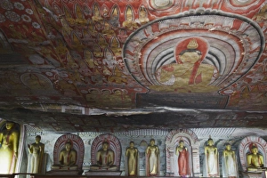 Painted Image Prints: Buddha statues in Cave 2 of the Cave Temples