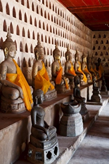 Vientiane Prints: Buddha statues inside Wat Sisaket, Vientiane, Laos, Indochina, Southeast Asia, Asia