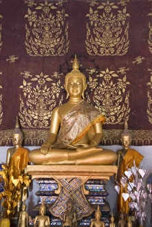 Luang Prabang Prints: Buddha statues, Wat Si Moung Khoung, Luang Prabang, Laos, Indochina, Southeast Asia, Asia