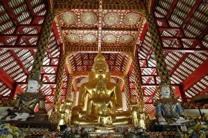 Red Colour Prints: Buddha statues in Wat Suandok, Chiang Mai, Thailand, Southeast Asia, Asia