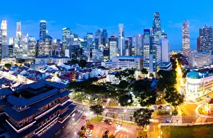 China Town Prints: The Buddha Tooth Relic Temple and Central Business District (Central Business District)