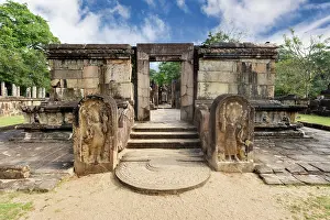Elephants Prints: Buddha tooth relic temple site in ruins of Polonnaruwa garden-city from the 12th century in Sri Lanka