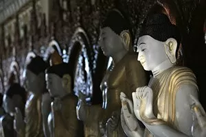 Buddhas, Dharmikarama temple, Penang, Malaysia, Southeast Asia, Asia