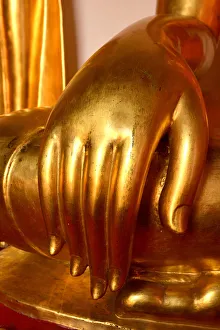 Wat Mahathat Prints: Buddhas hand in Wat Mahathat, Bangkok, Thailand, Southeast Asia, Asia