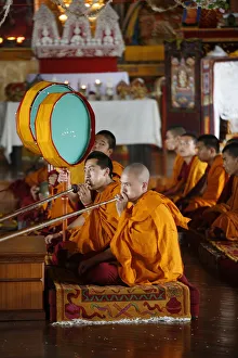 Ceremonies Prints: Buddhist ceremony, Kopan Monastery, Kathmandu, Nepal, Asia