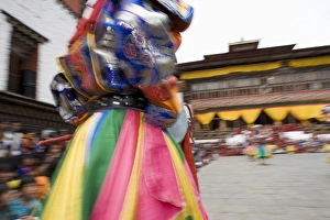 Buddhist festival (Tsechu), Trashi Chhoe Dzong, Thimphu, Bhutan, Asia