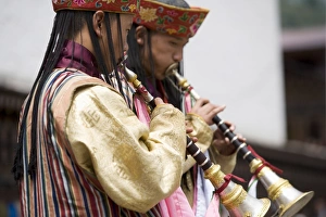 Buddhist festival (Tsechu), Trashi Chhoe Dzong, Thimphu, Bhutan, Asia