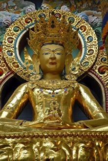 Buddhist Golden Temple in Bylakuppe, Coorg, Karnataka, India, Asia