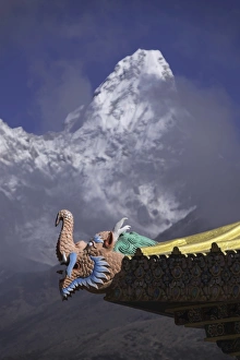 Ama Dablam Prints: Detail at the Buddhist monastery in Tengboche in the Khumbu region of Nepal with