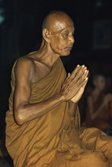 Meditating Prints: Buddhist monk meditating