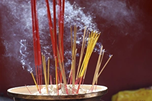 Incense Prints: Buddhist offerings, Phnom Penh, Cambodia, Indochina, Southeast Asia, Asia