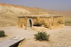 Afgani Prints: Buddhist stupa carved out of rock at Takht-I-Rustam (Rustams throne)