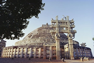 3rd Century Bc Prints: Buddhist stupa and torana (gateway) of Stupa 1