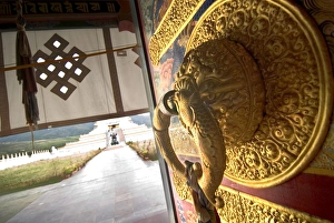 Sichuan Prints: Buddhist temple door, Ganzi (Garze), Sichuan, China, Asia