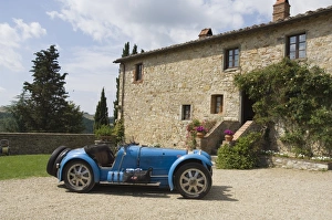 Bugatti car at the Castello di Spaltenna now a hotel