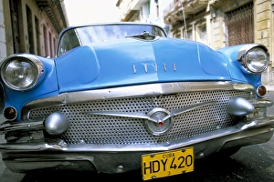Hispanic Prints: Buick, old American car, Havana, Cuba, West Indies, Central America