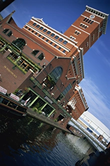 Building beside the canal, Brindley Place and NIA, Gas Street Basin, Birmingham