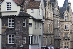 Royal Mile Prints: Building details on lower Royal Mile, Edinburgh, Scotland, United Kingdom, Europe