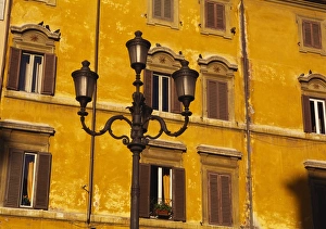 Streetlight Prints: Building Exterior Showing Window Details, Rome, Italy