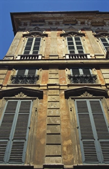 Shutter Prints: Building Exterior Showing Window Shutters, Genoa, Italy